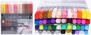 Zestaw 48 pisaków pędzelkowych Koi Coloring Brush Pen Sakura